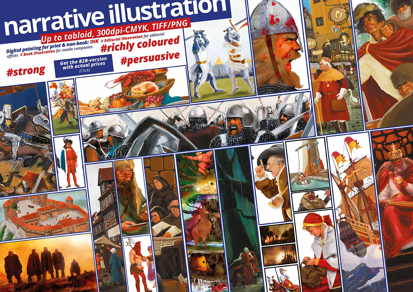 Narrative illustration for book and game covers