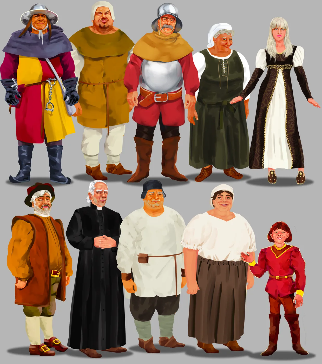 Historical figure character designs