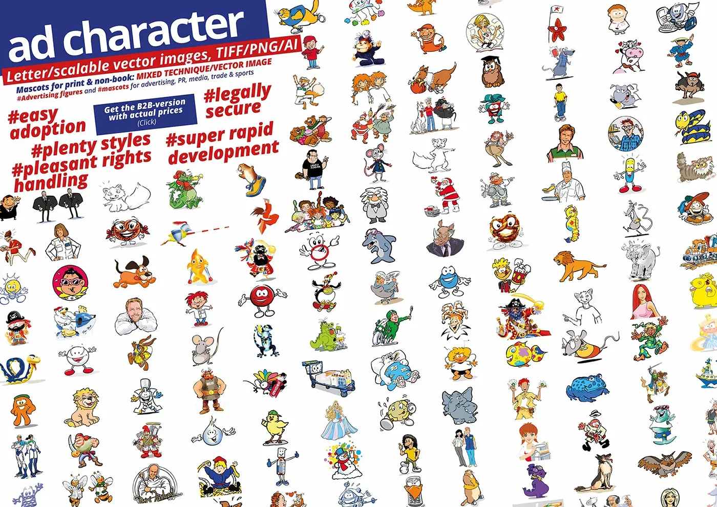Various mascot character designs