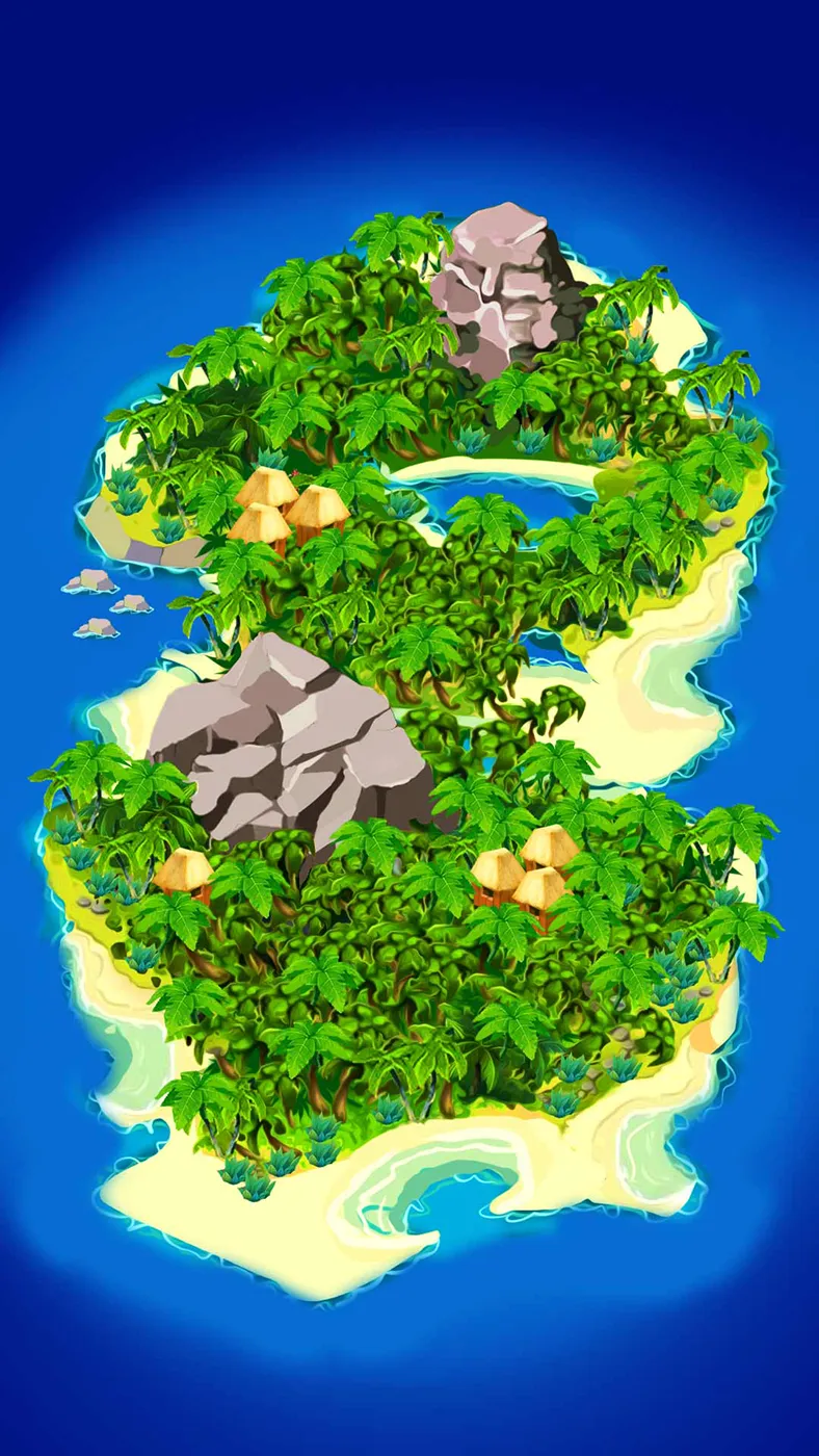 Sunny Island illustrated game map